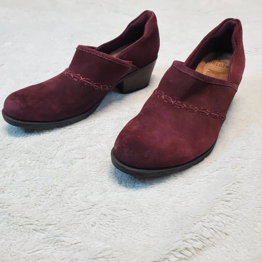 Earth‎ Spirit Burgundy Red Suede Heeled Shoes 8.5 Celestial Bohemian Cottagecore
